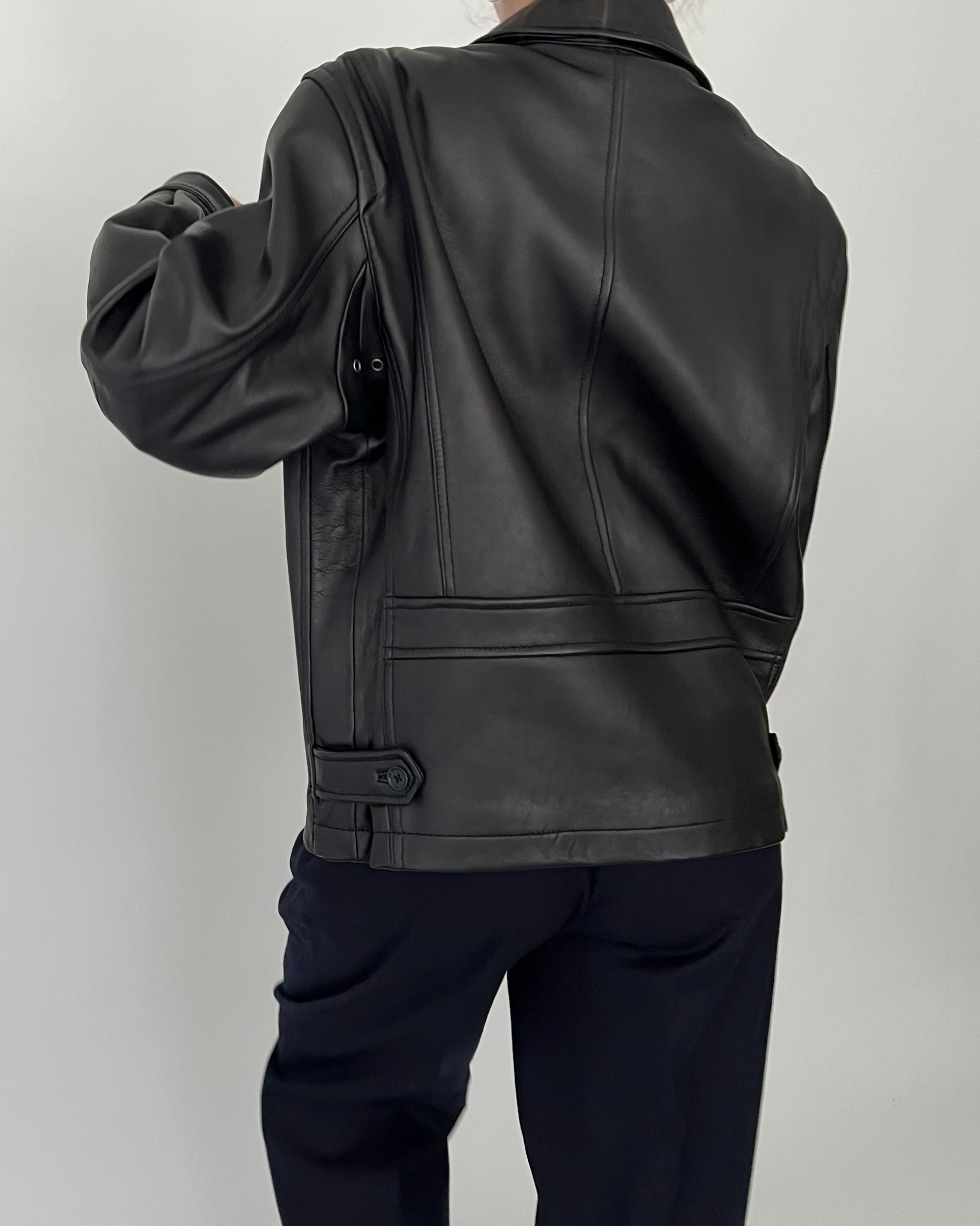 Favorite Vintage Noir Leather Moto Jacket