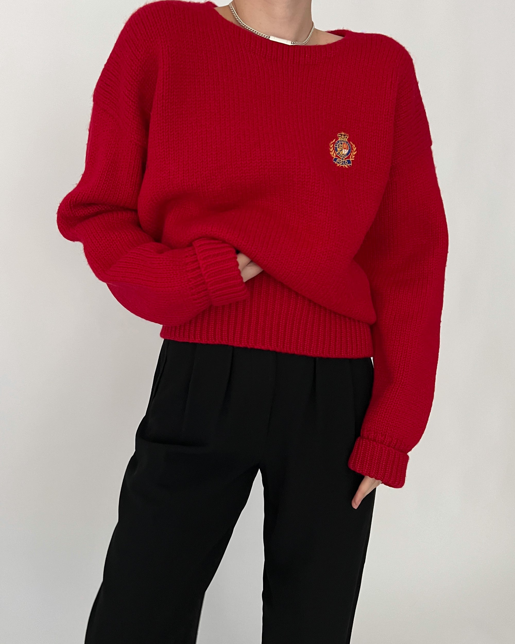 Vintage Ralph Lauren Cherry Crest Wool Sweater