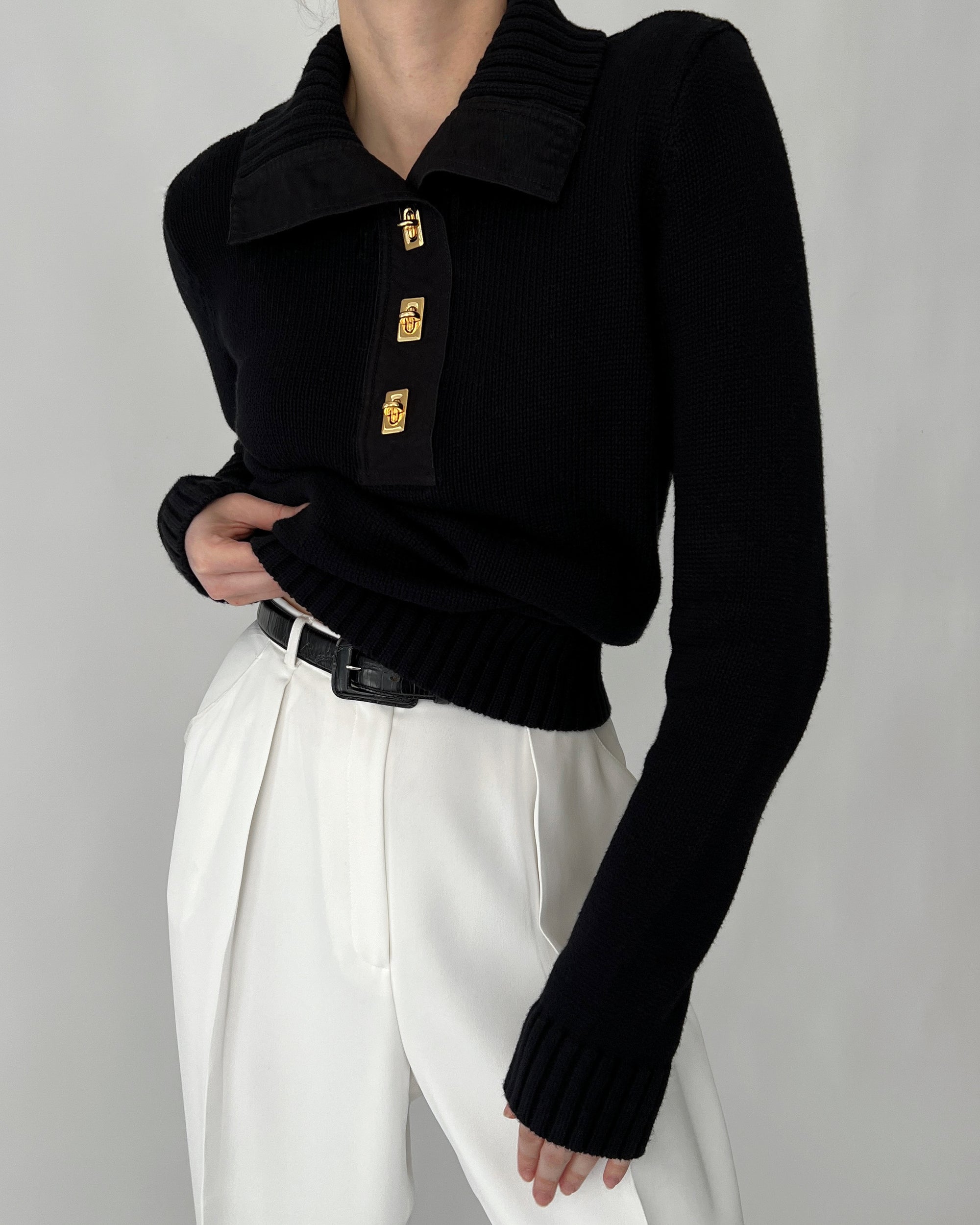 Vintage Ralph Lauren Noir Foldover Sweater