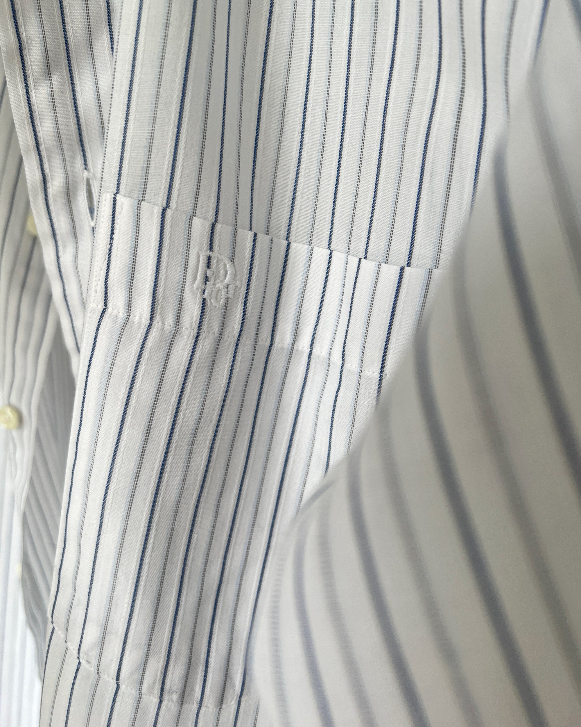 Vintage Christian Dior Striped Logo Button Up