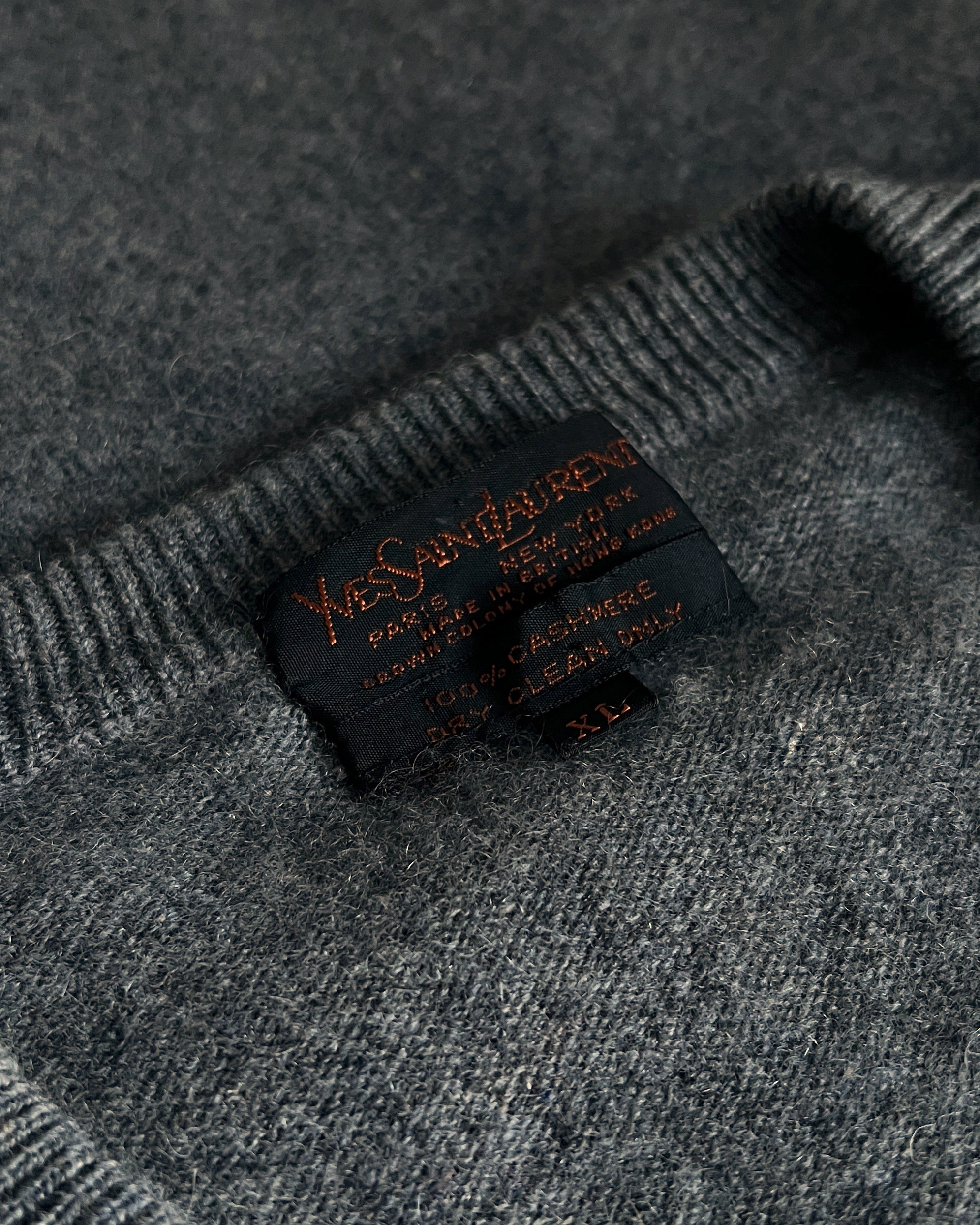 Vintage Yves Saint Laurent Charcoal Cashmere Sweater