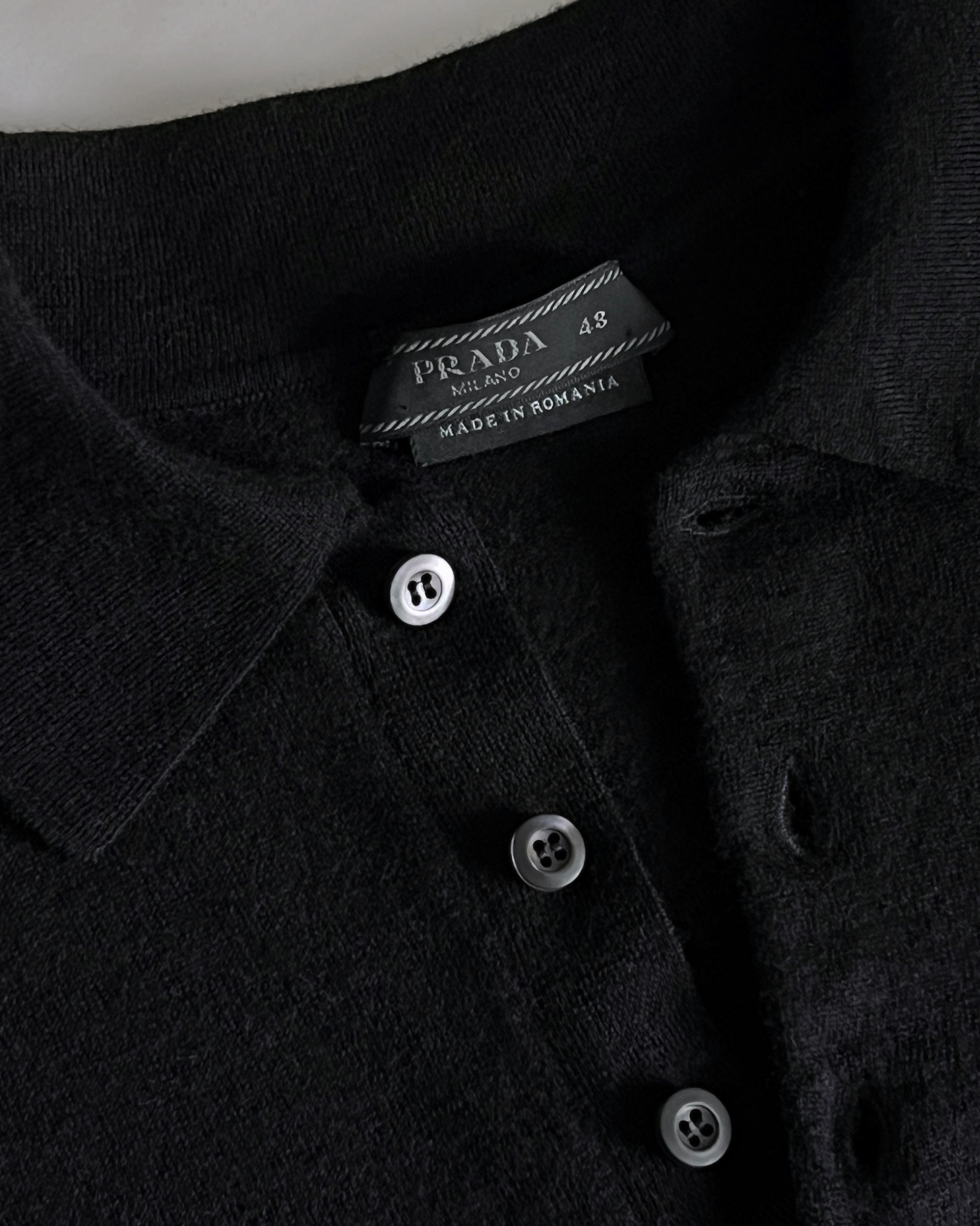 Vintage Prada Noir Wool Collared Sweater