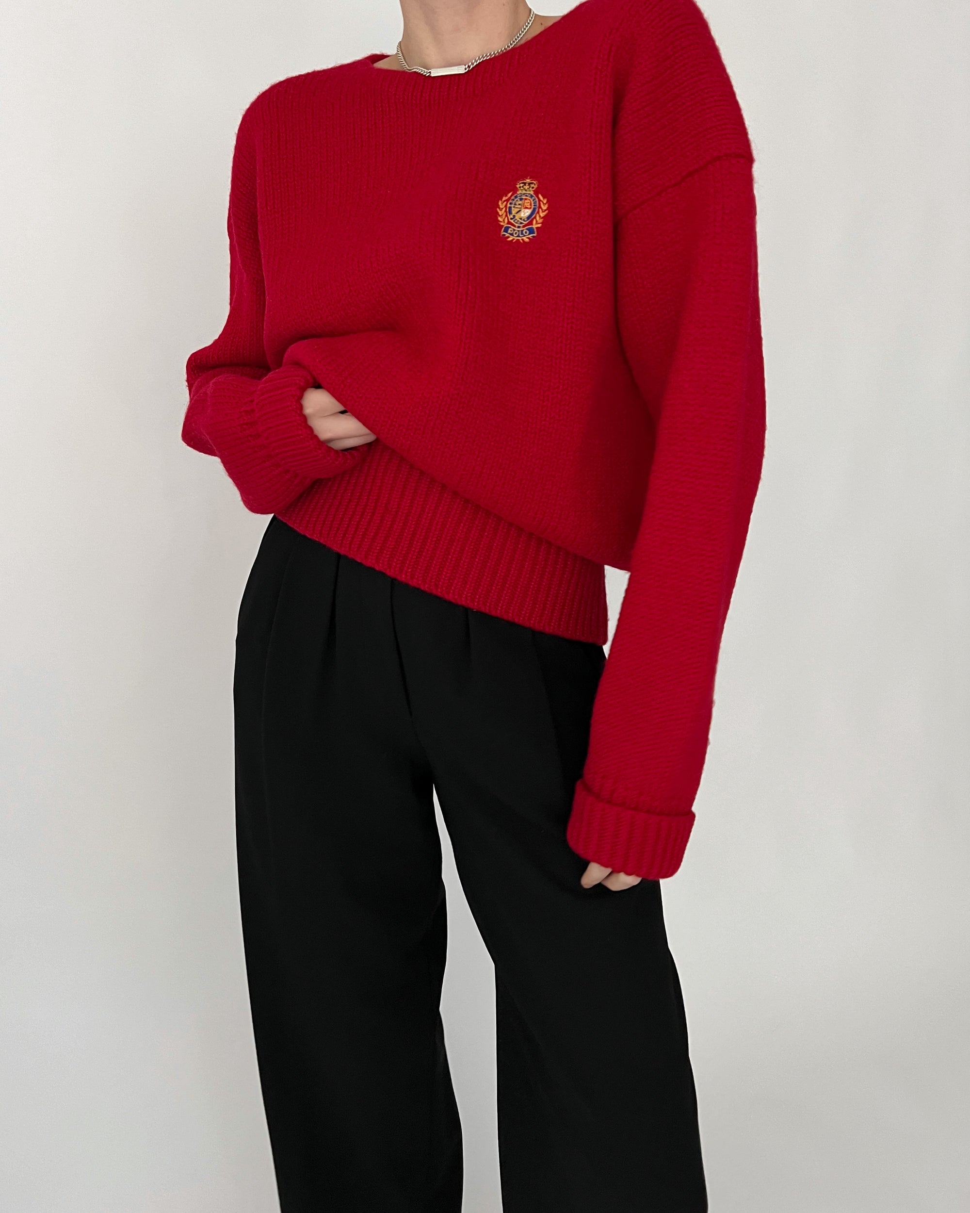 Vintage Ralph Lauren Cherry Crest Wool Sweater
