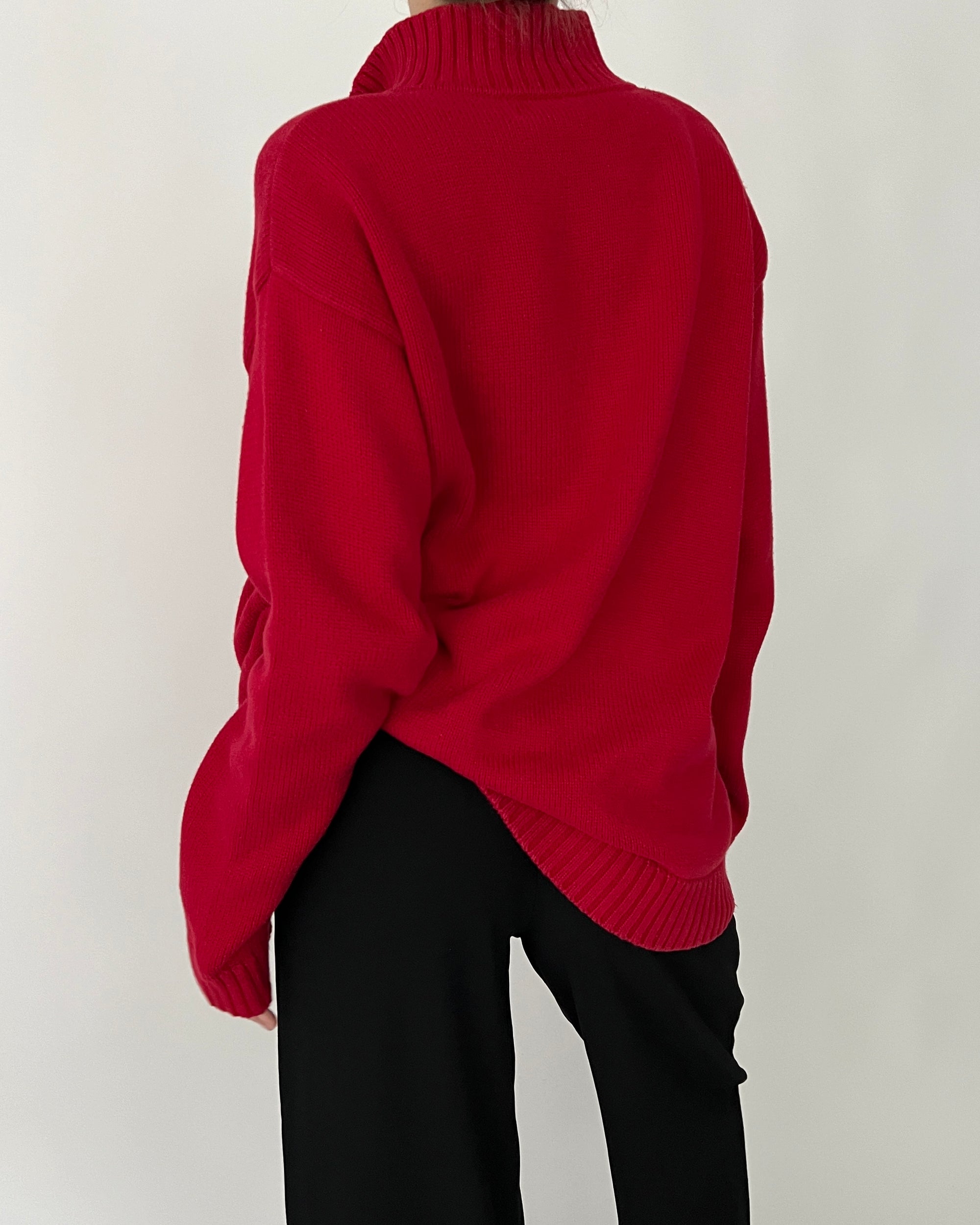 Vintage Ralph Lauren Ruby Crest Quarter Zip Sweater