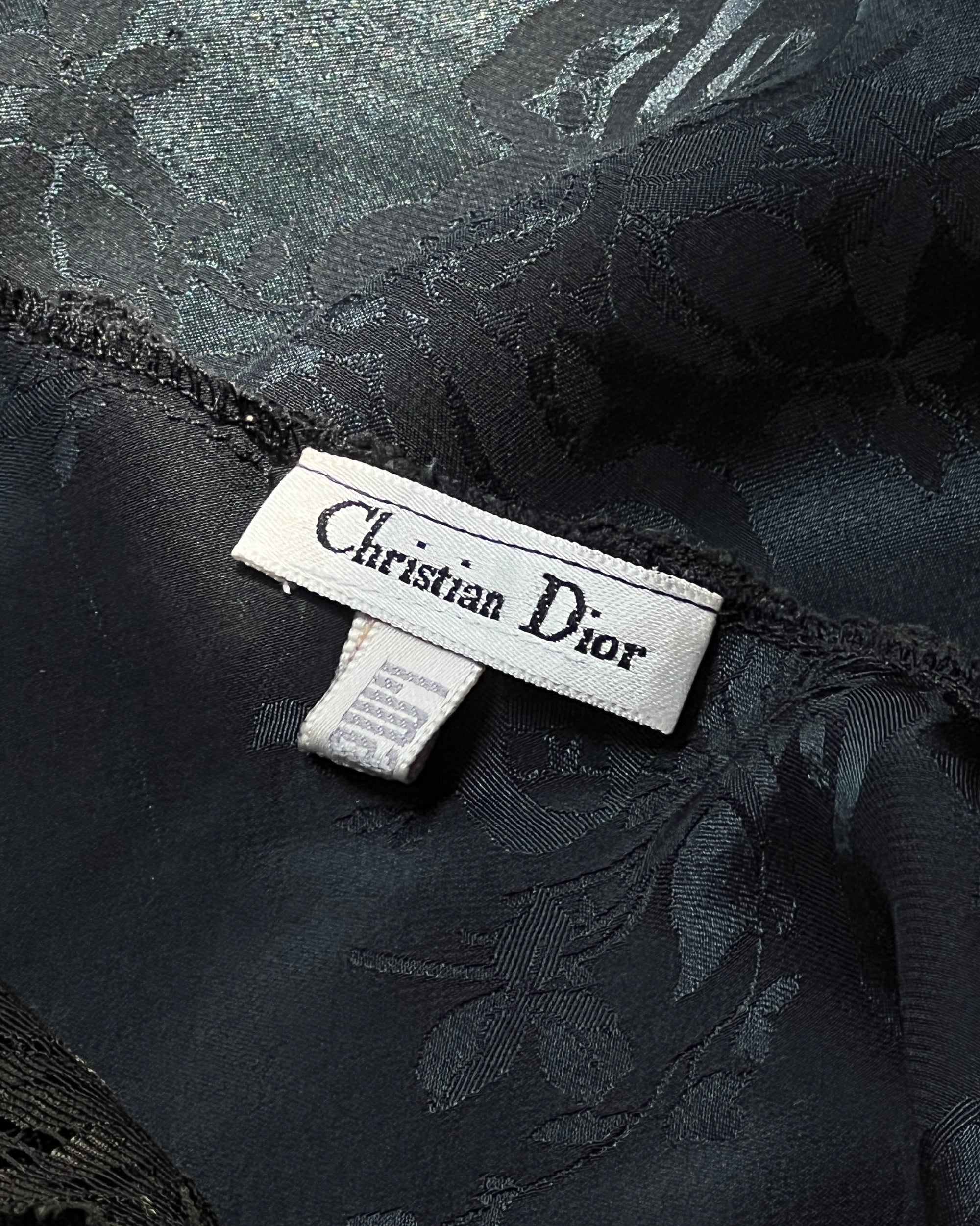 Vintage Christian Dior Noir Floral Monogram Dress