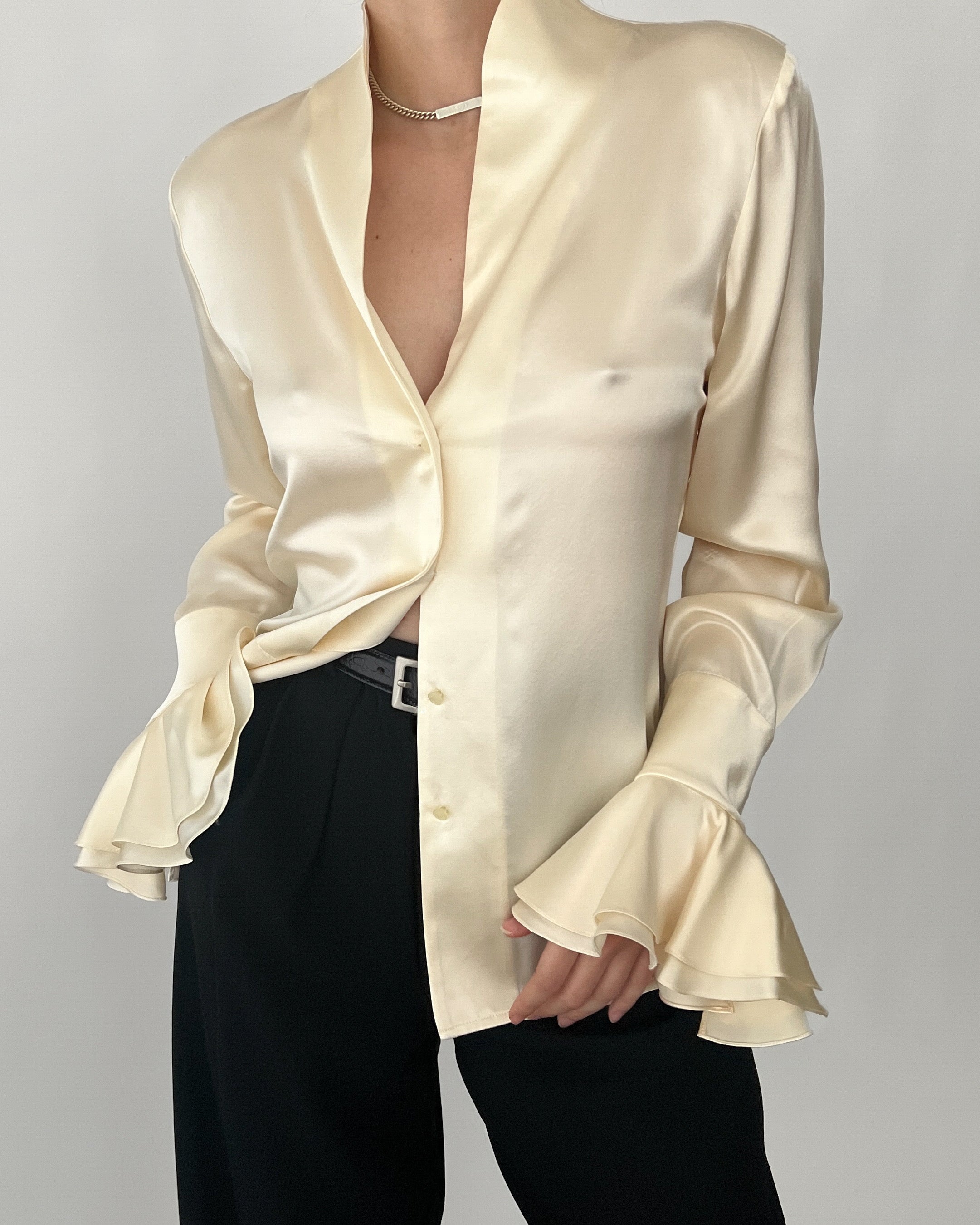 Deadstock Vintage Ralph Lauren Ivory Silk Blouse