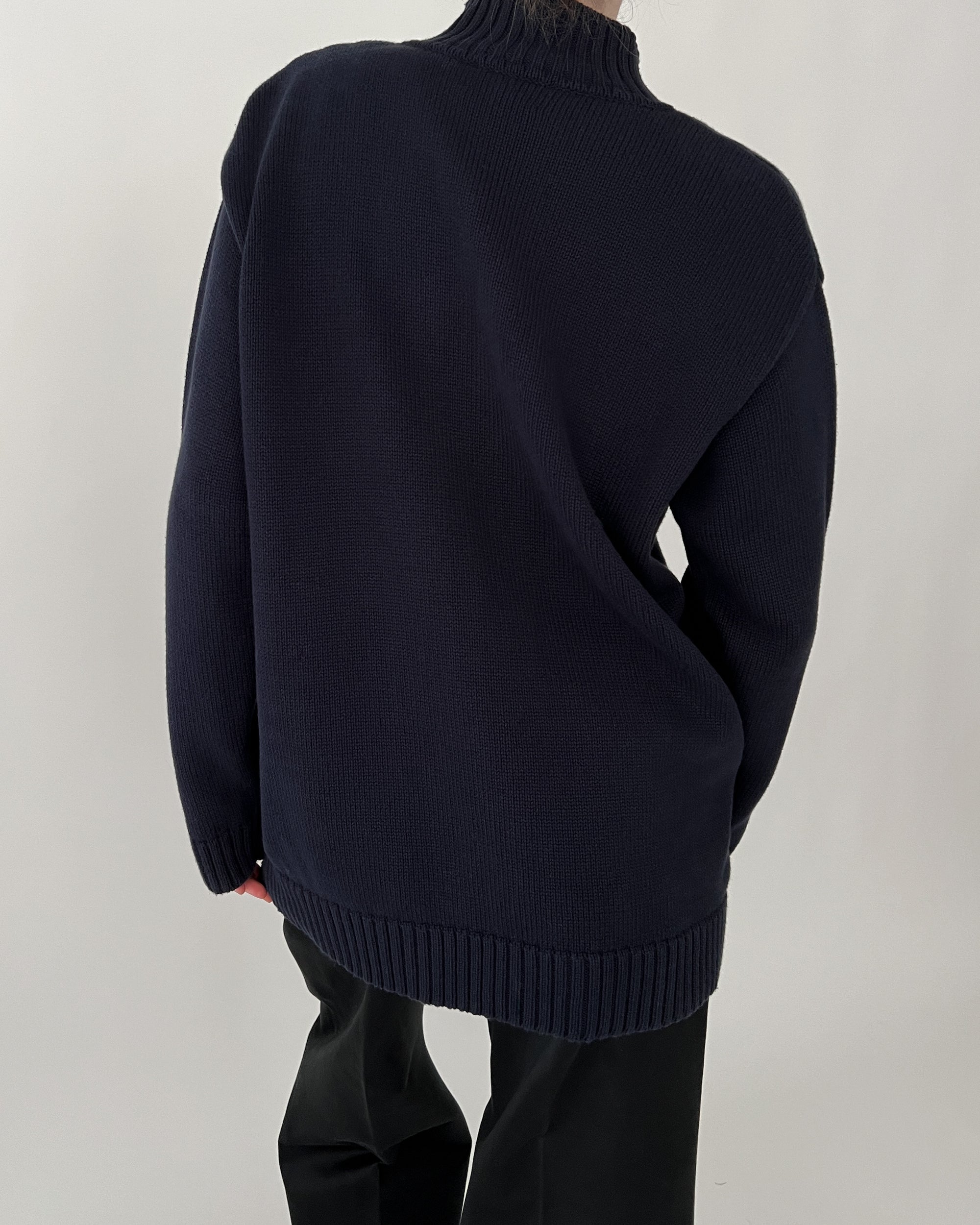 Vintage Ralph Lauren Midnight Crest Quarter Zip Sweater