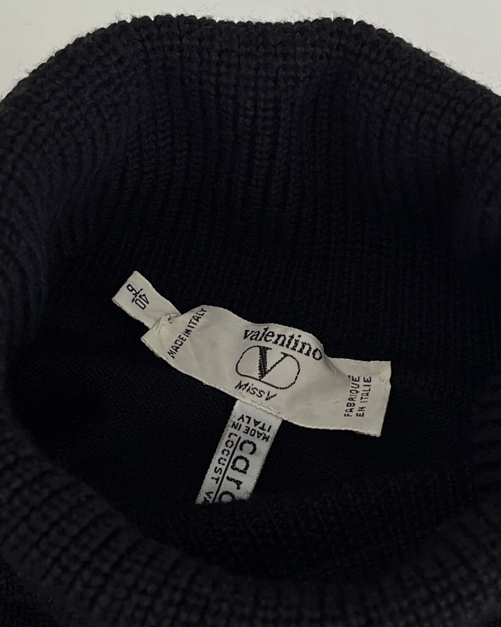 Vintage Valentino Black Wool Turtleneck