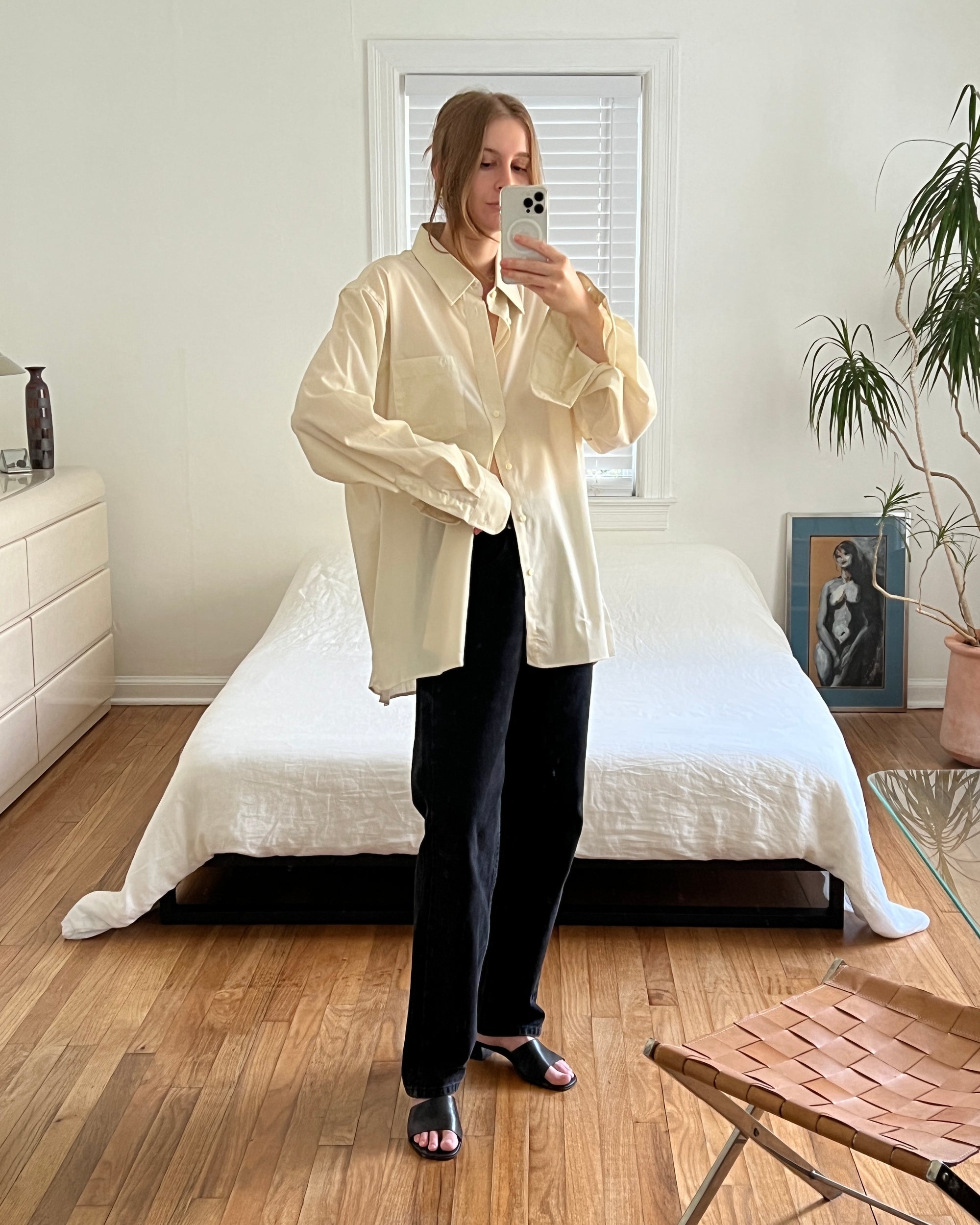 Deadstock Vintage Christian Dior Ivory Button Up