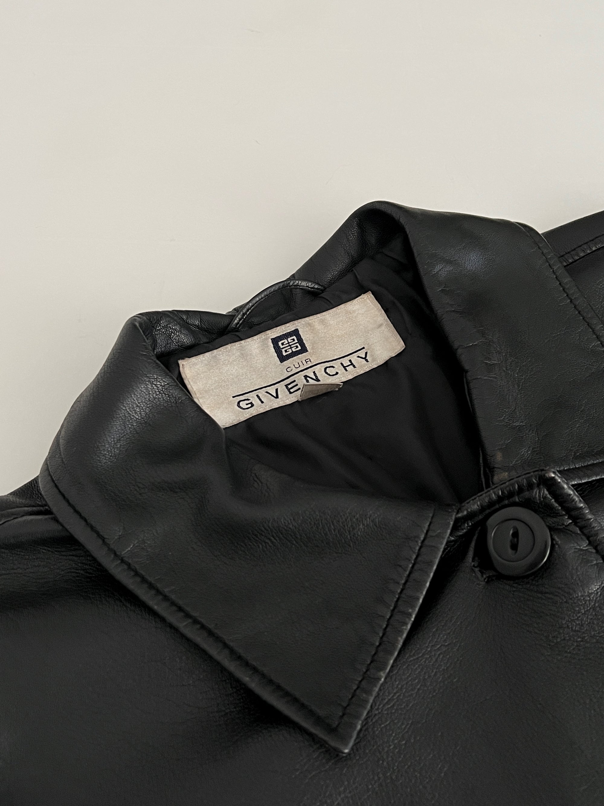 Vintage Givenchy Black Leather Coat