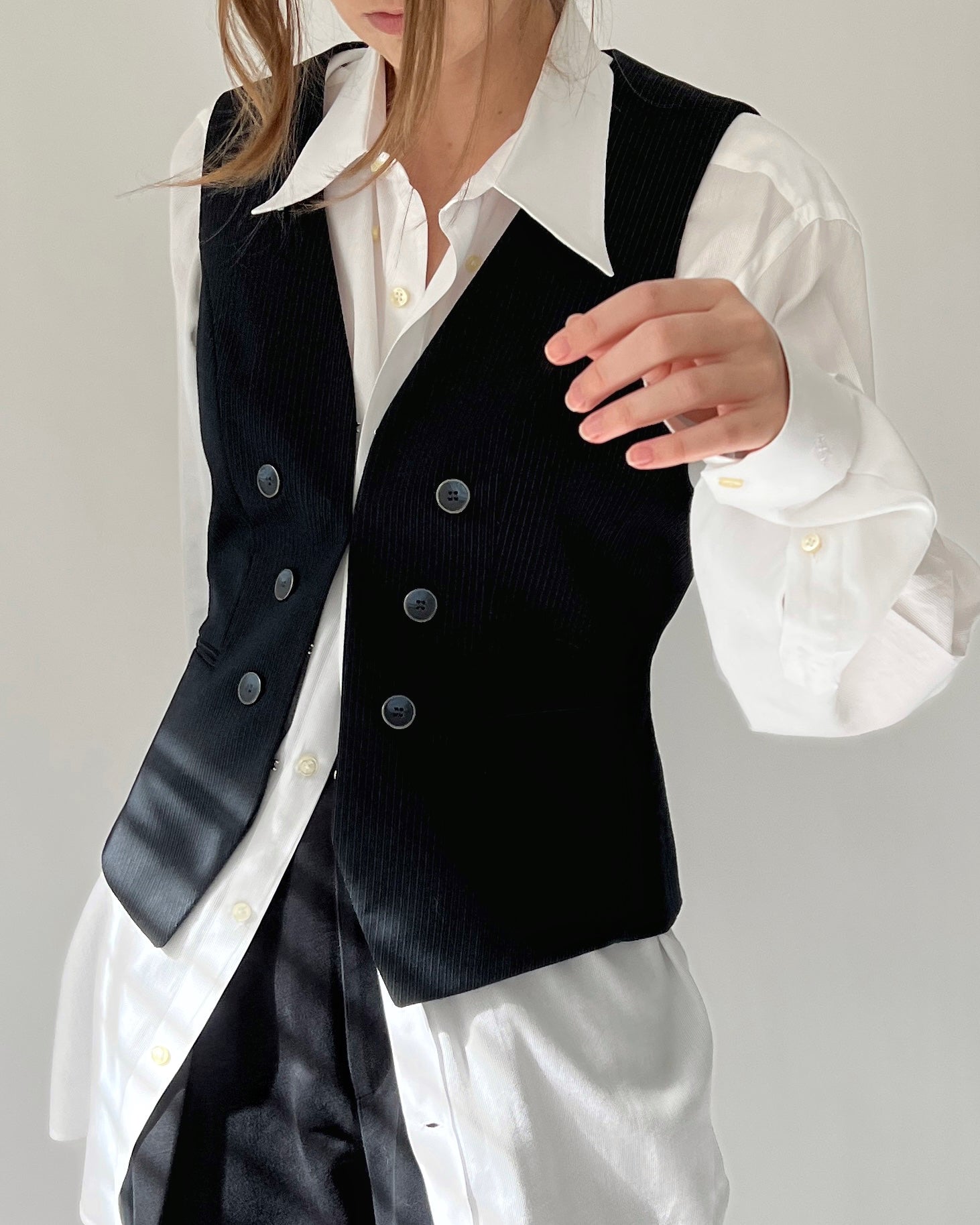 Vintage Navy Striped Suit Vest