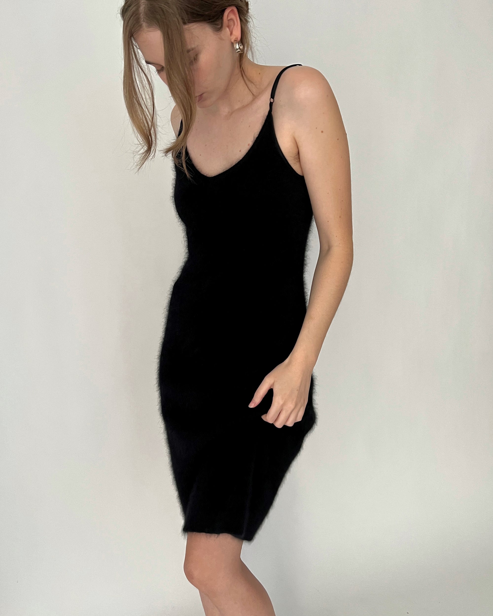 angora mini dress Pink Angora Sweater Dress Virgin Killer: Fluffy Knit Mini Dress