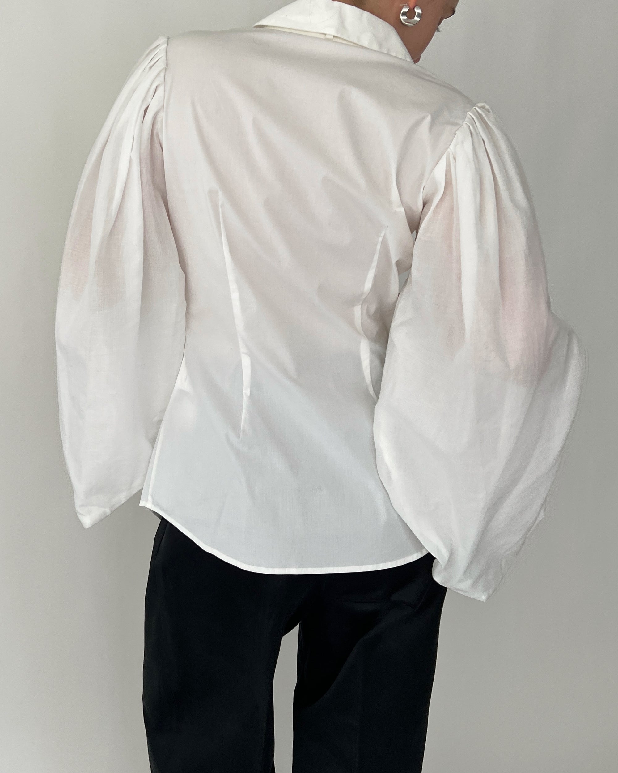 Vintage Anne Fontaine White Cape Sleeve Top