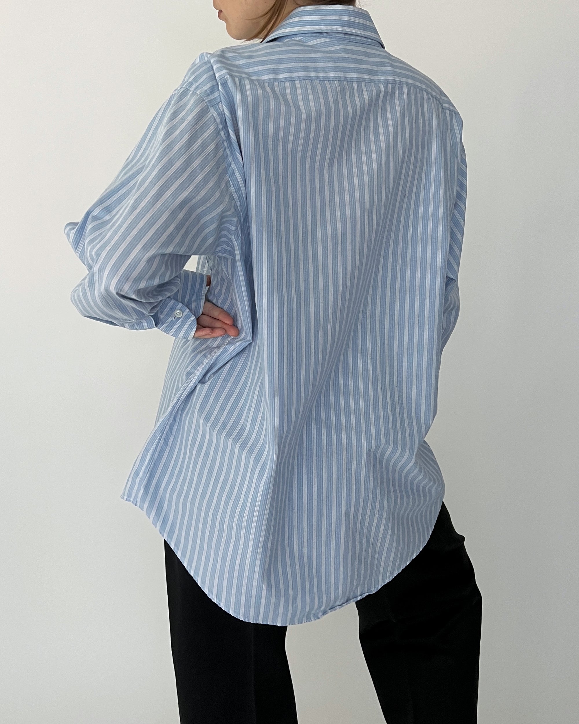 Vintage Christian Dior Sky Striped Button Up