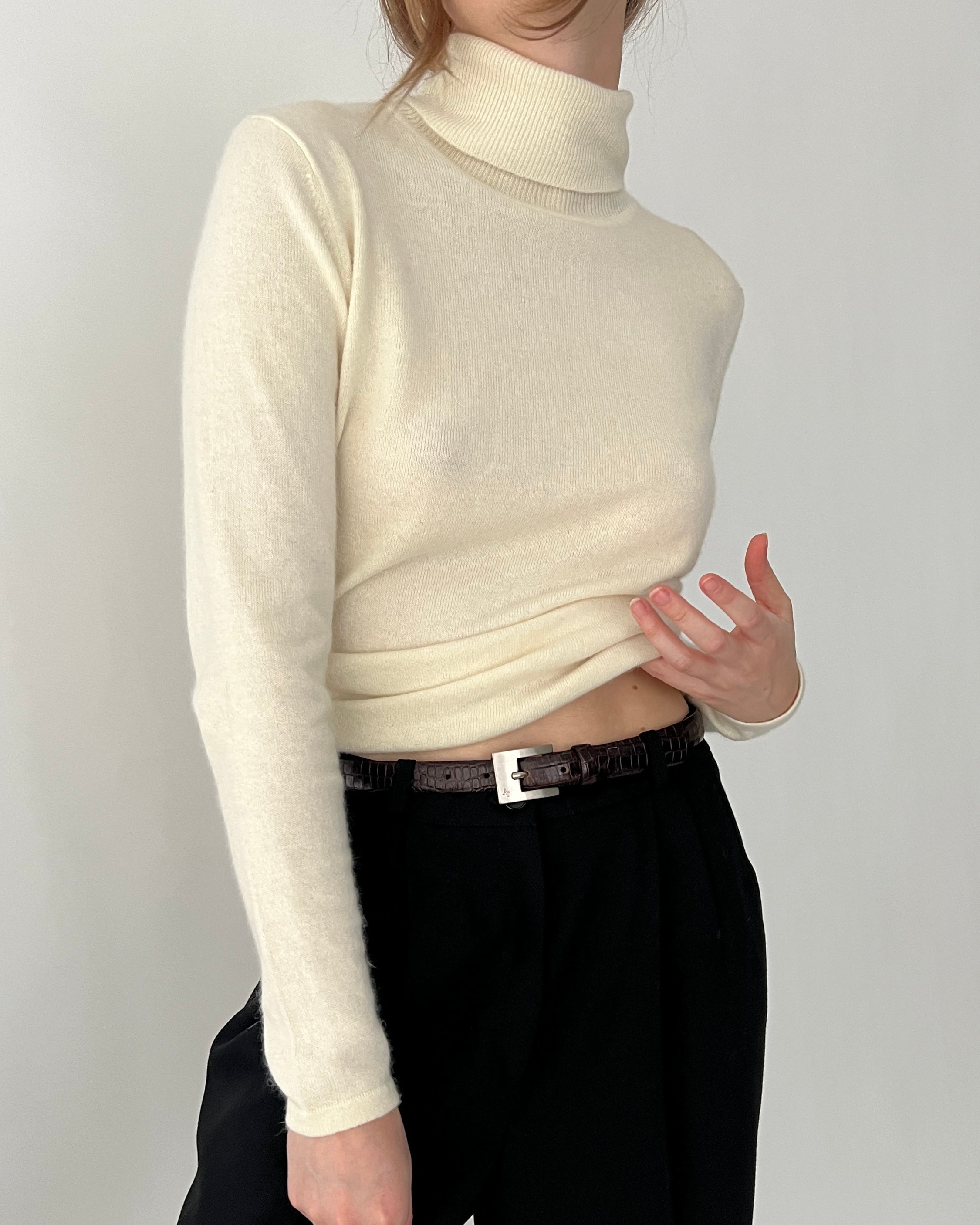 Deadstock Vintage Ralph Lauren Ivory Cashmere Turtleneck